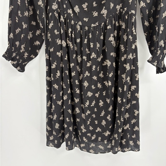 Altar’d State Black Puff Long Party Casual Sleeve Midi Square Neck Dress Small - Picture 5 of 14